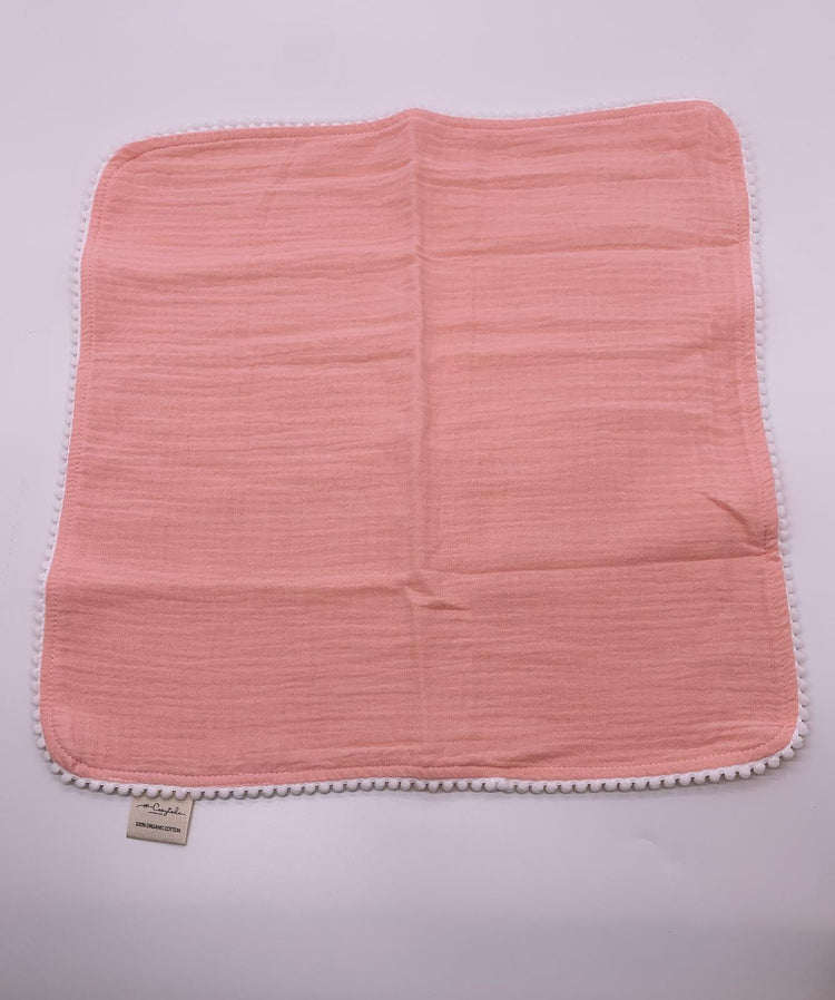 Baby pom pom cotton muslin handkerchief