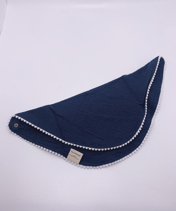 Baby pom pom double layer cotton muslin bib