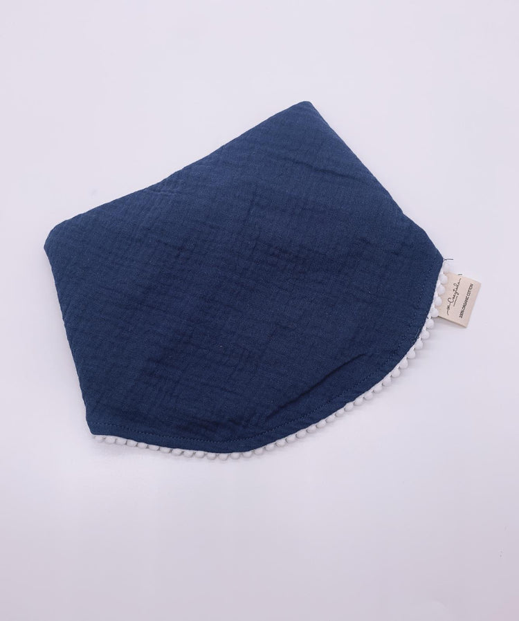 Baby pom pom double layer cotton muslin bib